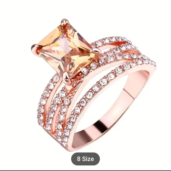 🔥🔥BACK IN STOCK🔥🔥Sparkling Morganite Women's Rose Gold Plated Winding Ring - Picture 11 of 16